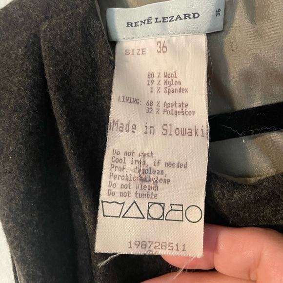 VTG Rene Lezard Gray Sleeveless Tie Waist Wool Dress - Picture 5 of 5